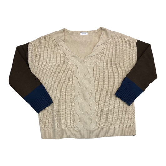 Sweater By Lascana In Brown & Cream, Size: M