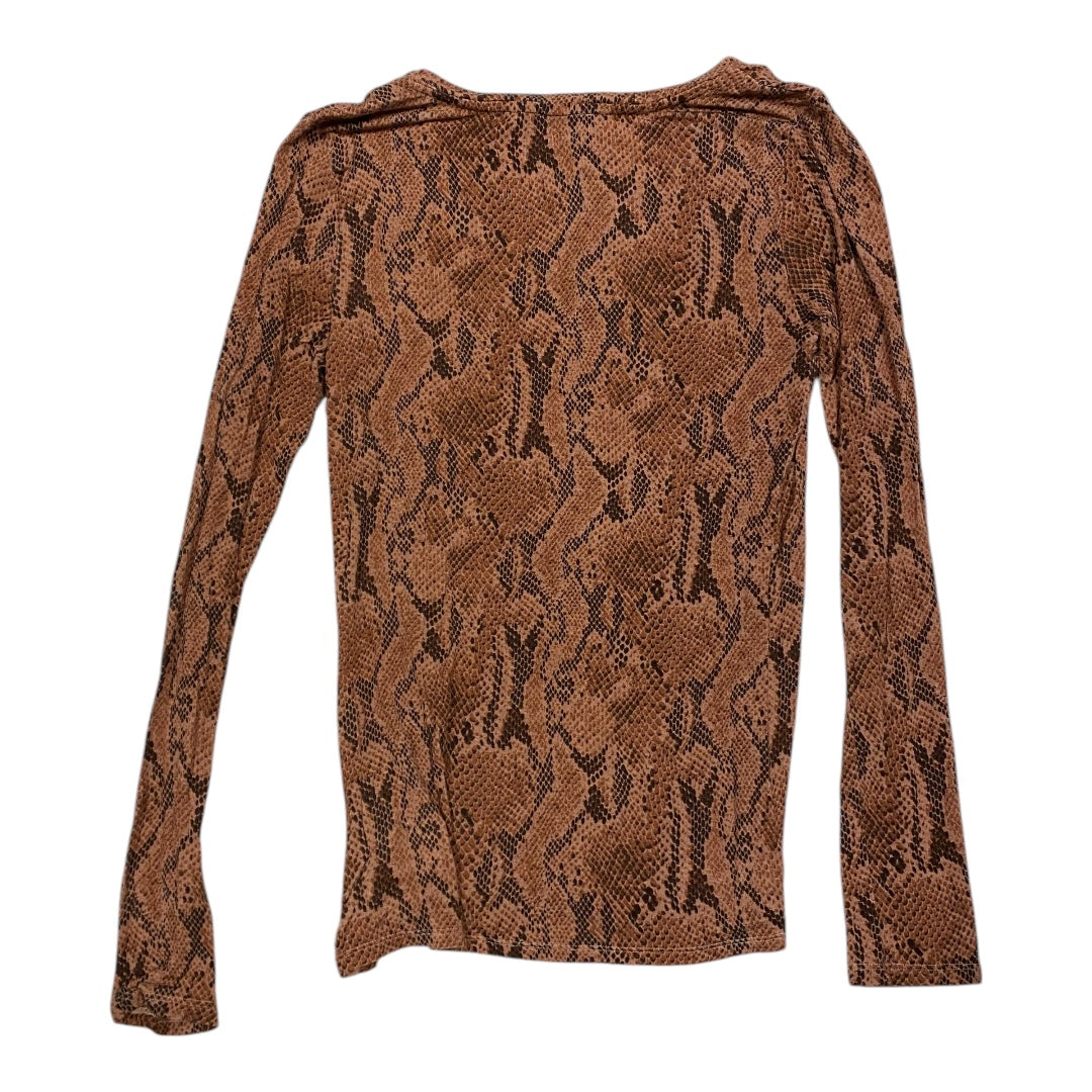 Top Long Sleeve By Express In Snakeskin Print, Size: M