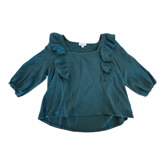 Top 3/4 Sleeve By Evereve In Green, Size: L