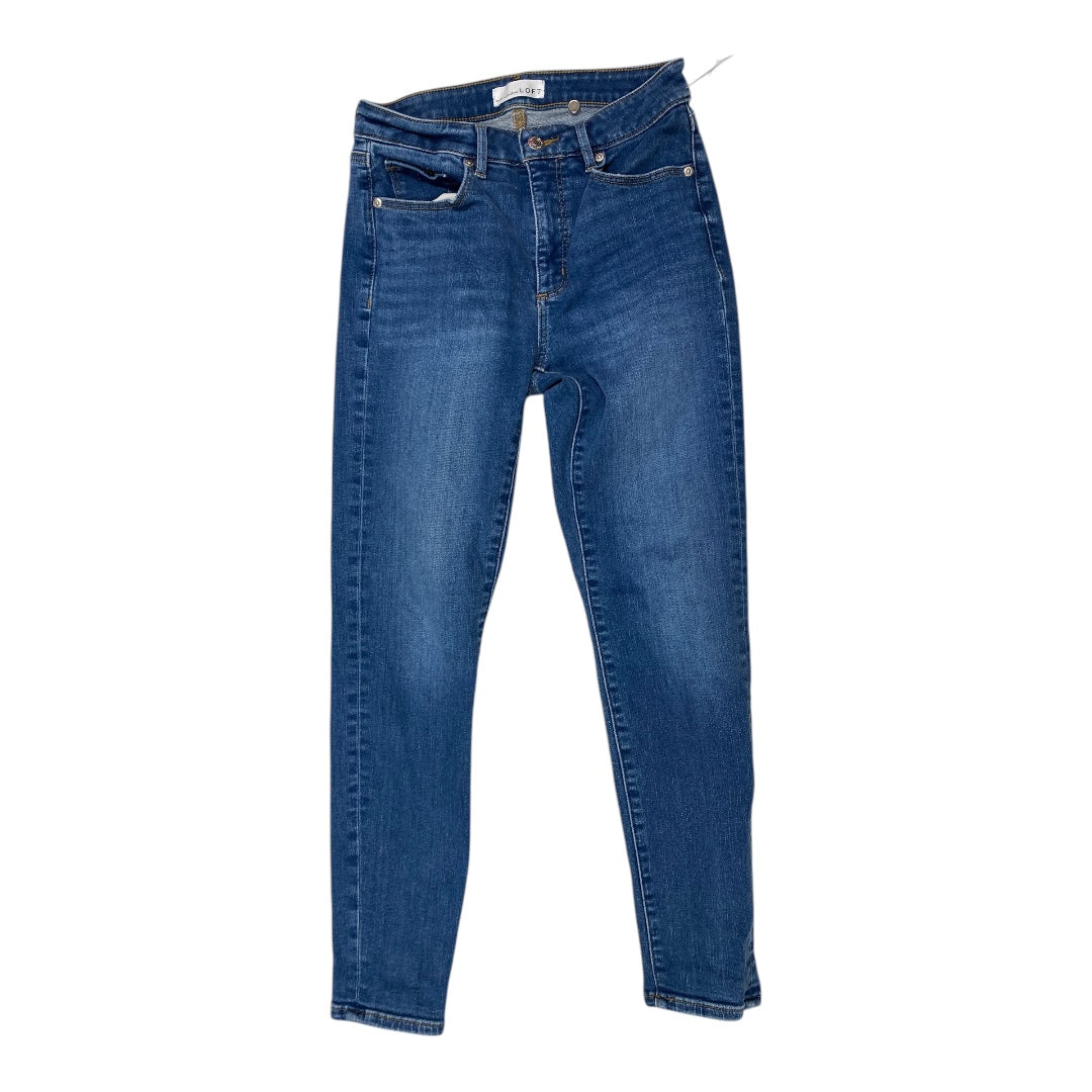 Jeans Skinny By Loft In Blue Denim, Size: 4