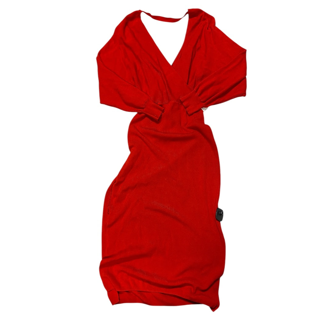 Dress Sweater By Cmc In Red, Size: L