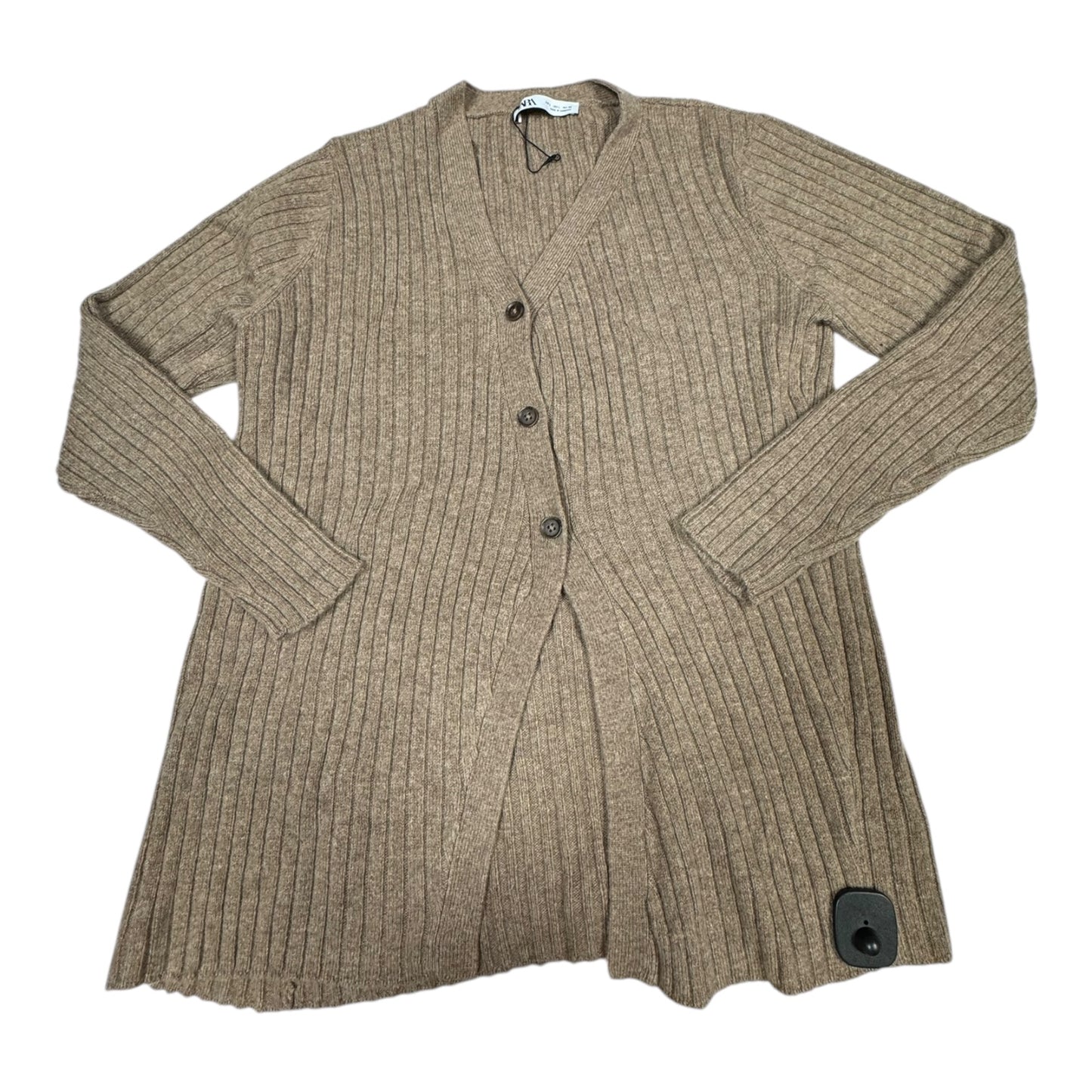 Sweater Cardigan By Zara In Brown, Size: L