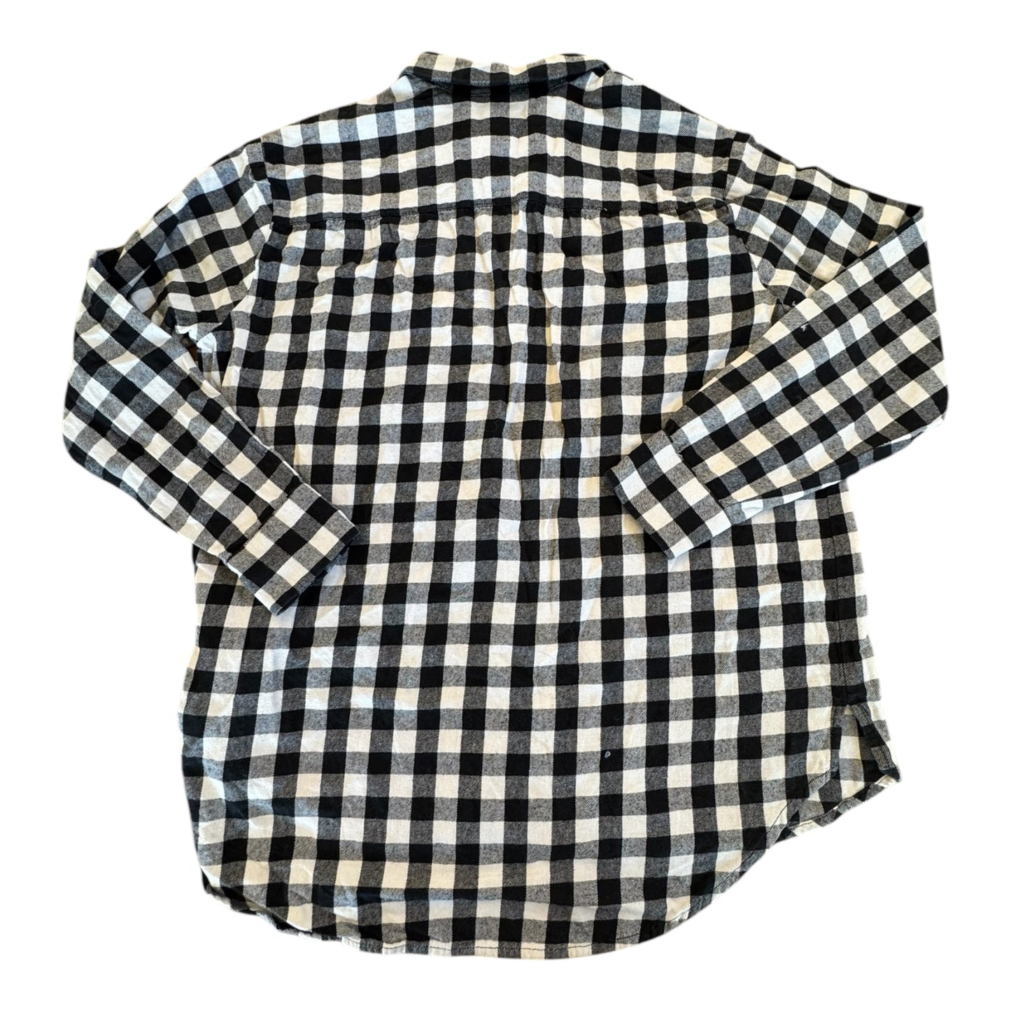 Top Long Sleeve By Madewell In Checkered Pattern, Size: S