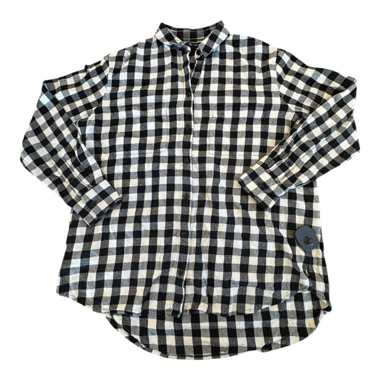 Top Long Sleeve By Madewell In Checkered Pattern, Size: S