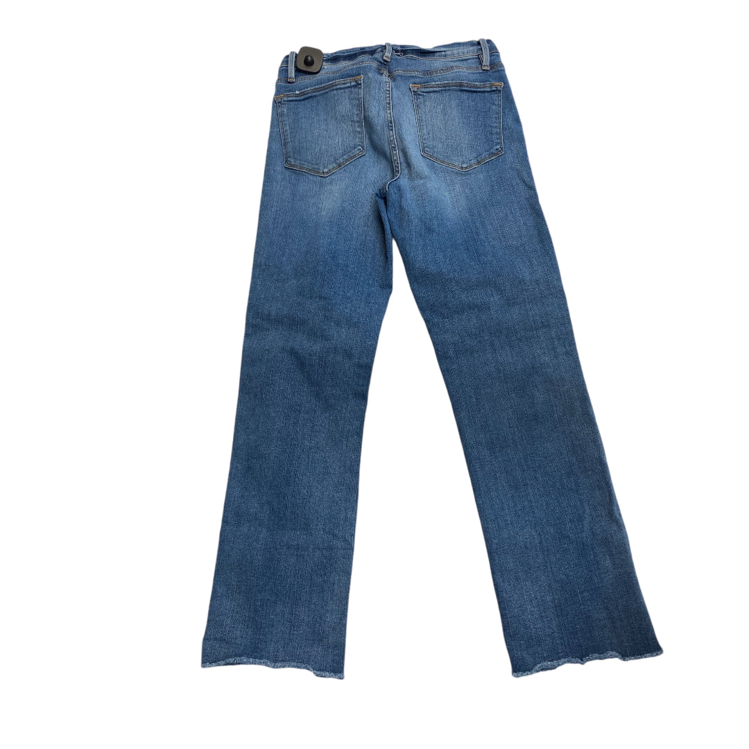 Jeans Straight By Frame In Blue Denim, Size: 8