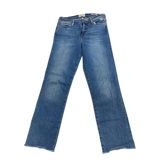 Jeans Straight By Frame In Blue Denim, Size: 8