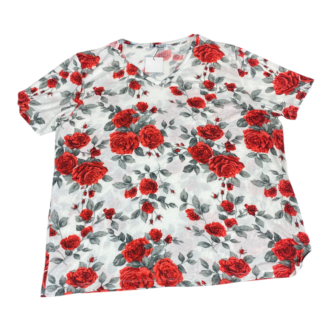 Top Short Sleeve By Cmc In Floral Print, Size: 4x