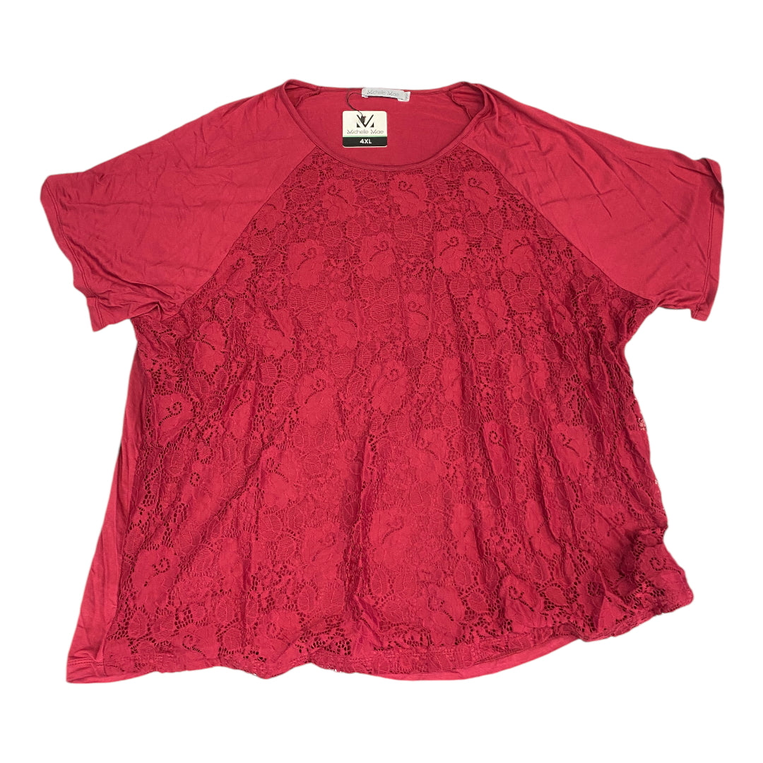 Top Short Sleeve By Cmc In Red, Size: 4x