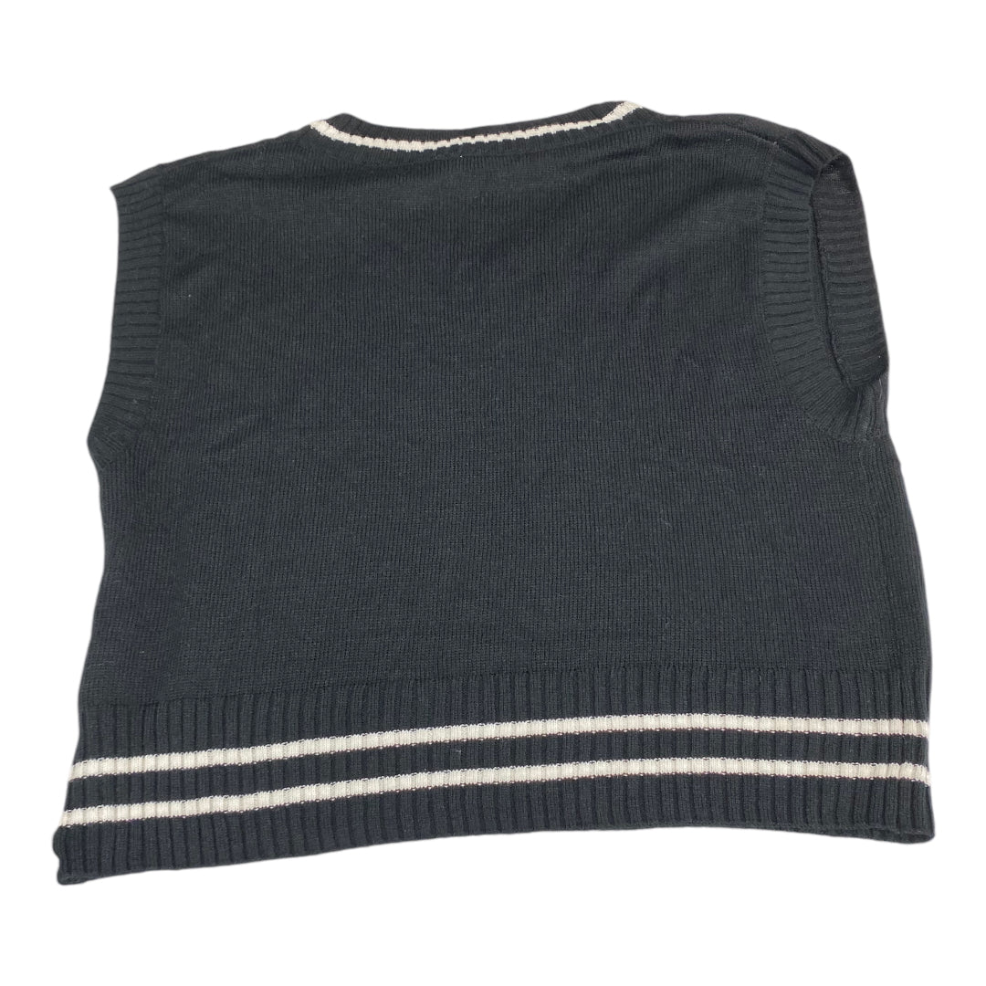 Vest Sweater By Divided In Black & Cream, Size: L