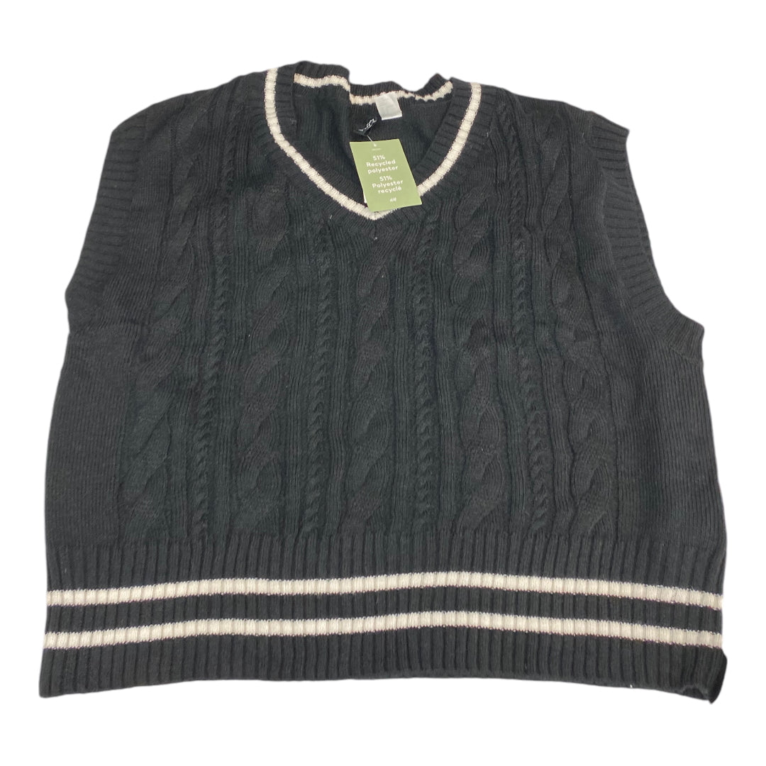 Vest Sweater By Divided In Black & Cream, Size: L