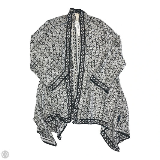 Sweater Cardigan By Chicos In Black & White, Size: 16