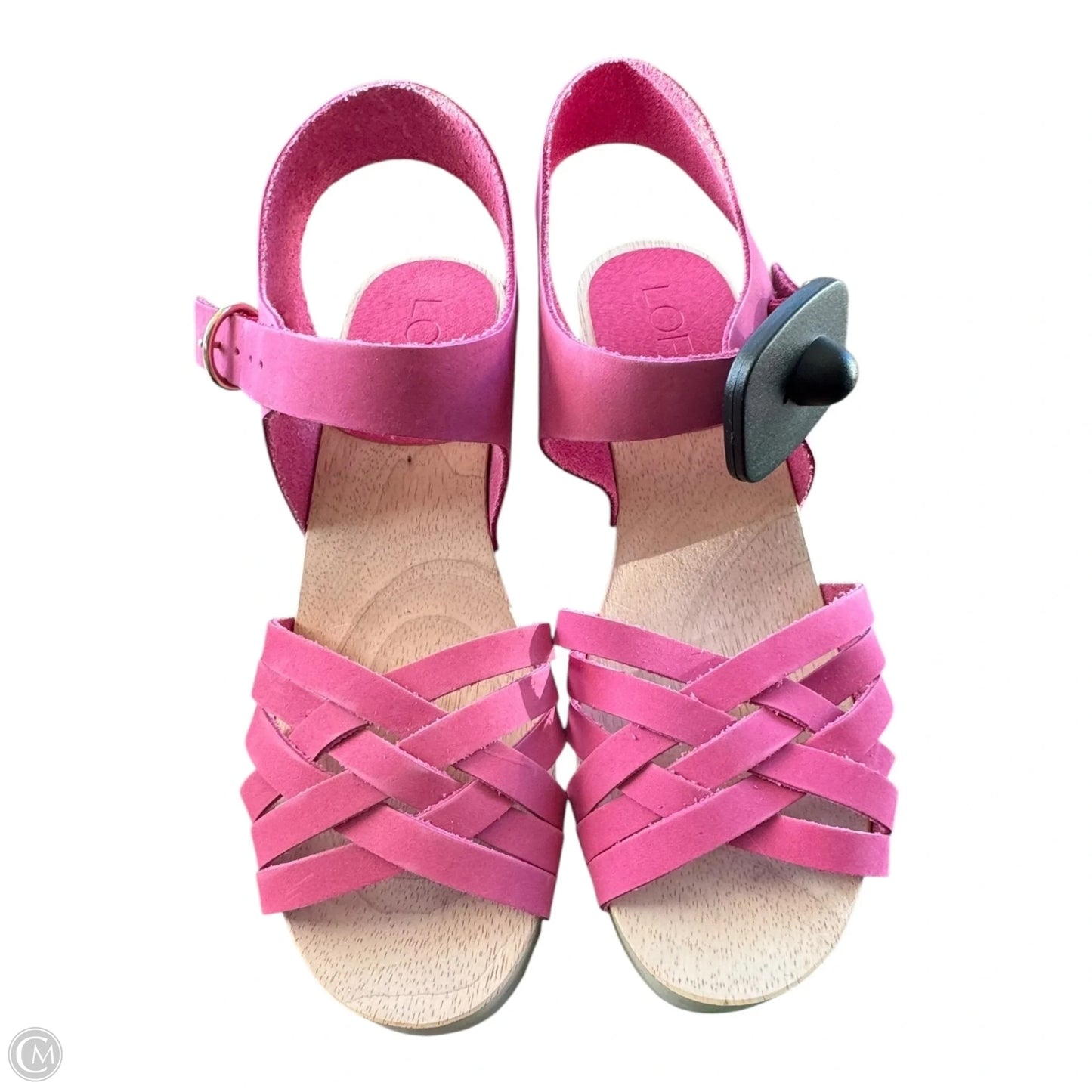 Sandals Heels Block By Loft In Pink & Tan, Size: 6.5
