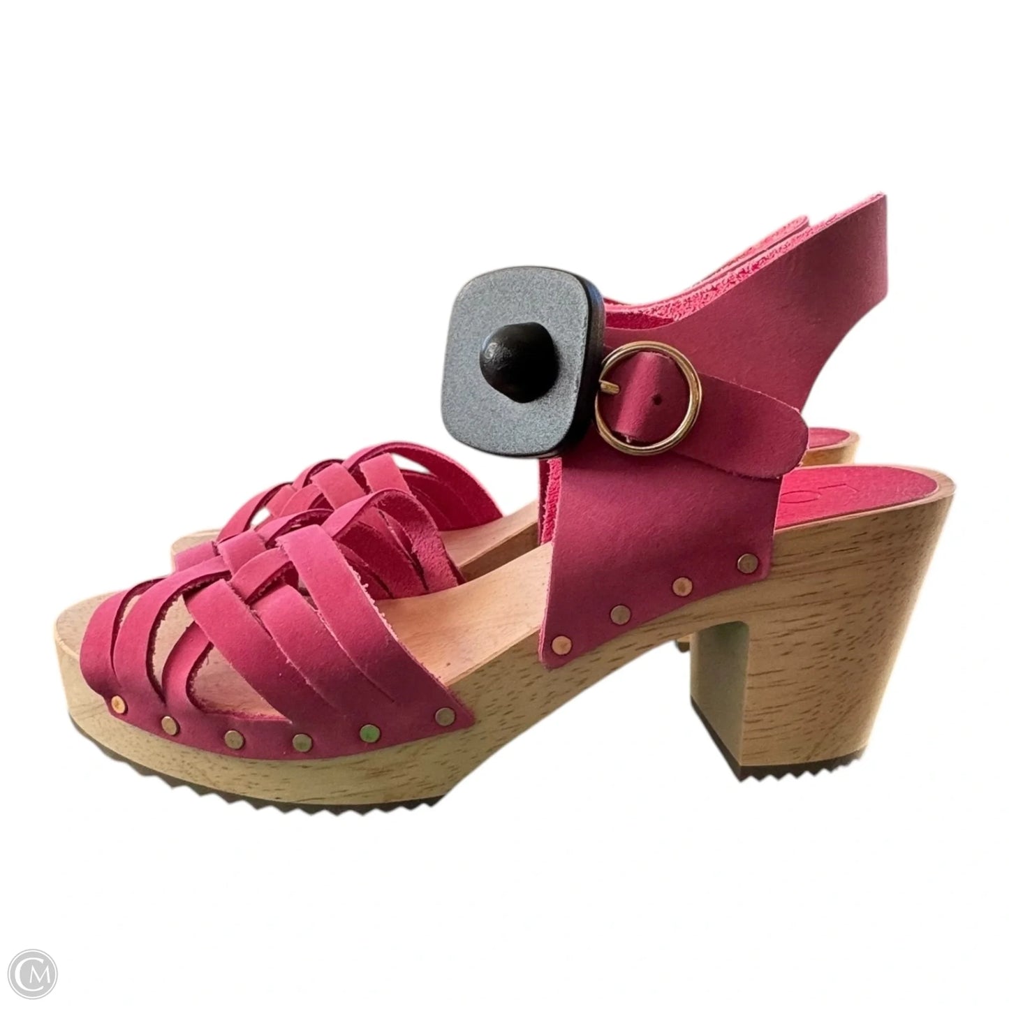 Sandals Heels Block By Loft In Pink & Tan, Size: 6.5