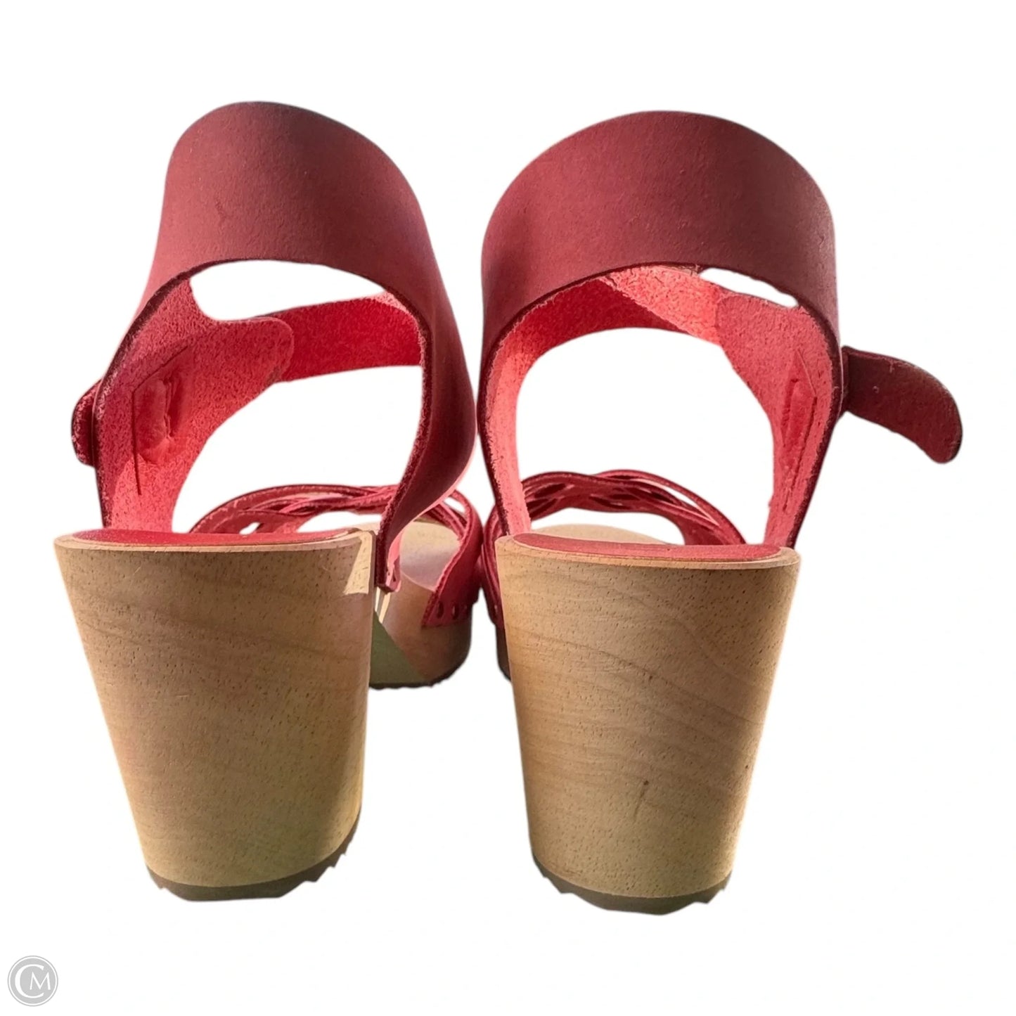 Sandals Heels Block By Loft In Pink & Tan, Size: 6.5