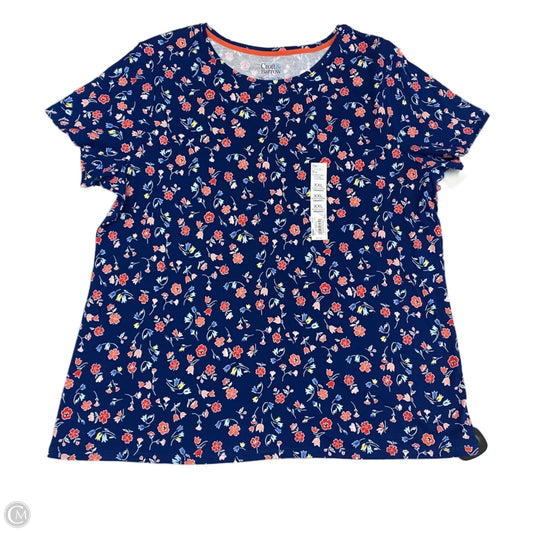 Top Short Sleeve By Croft And Barrow In Floral Print, Size: Xxl