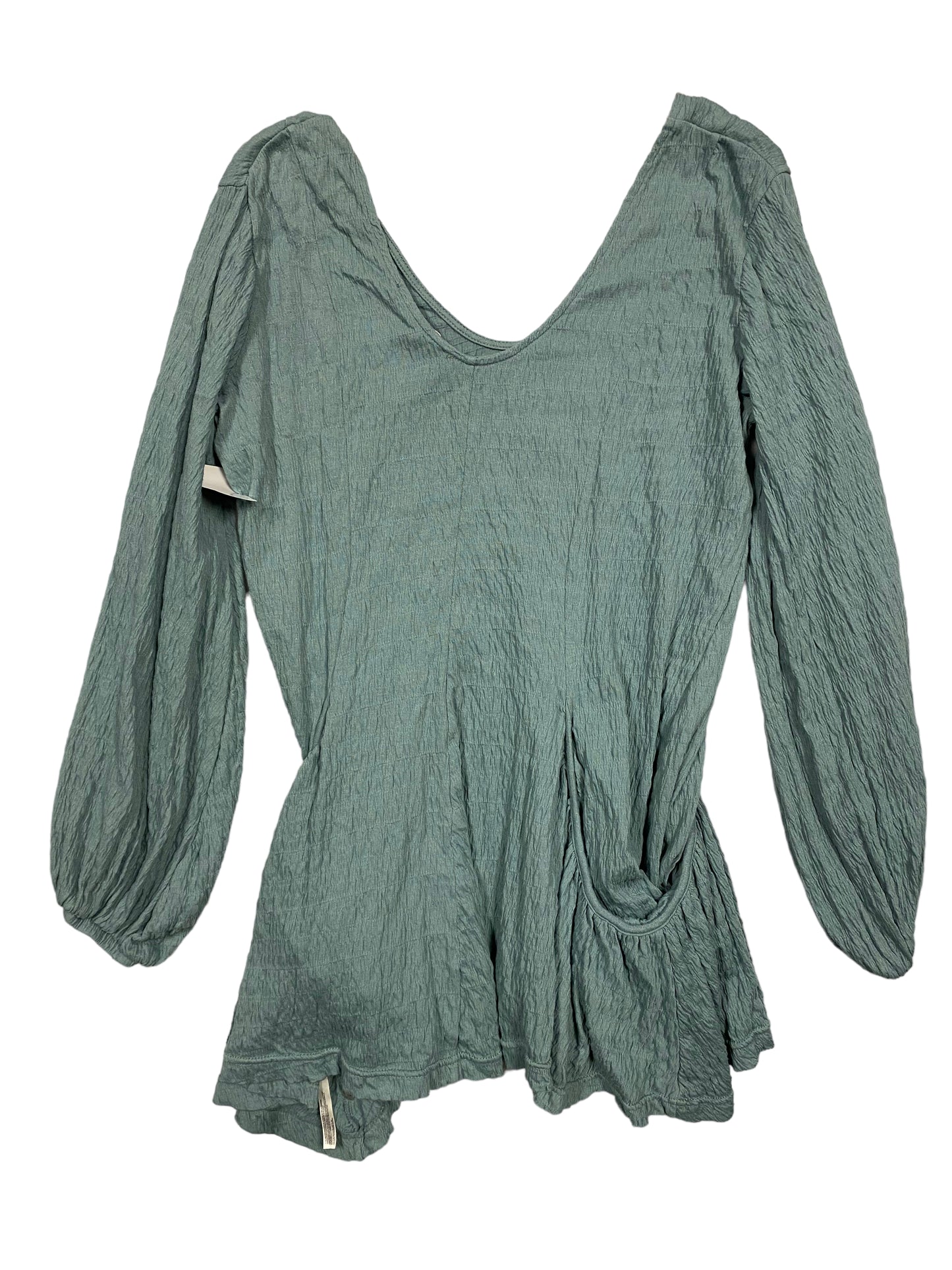 Green Top Long Sleeve Free People, Size M