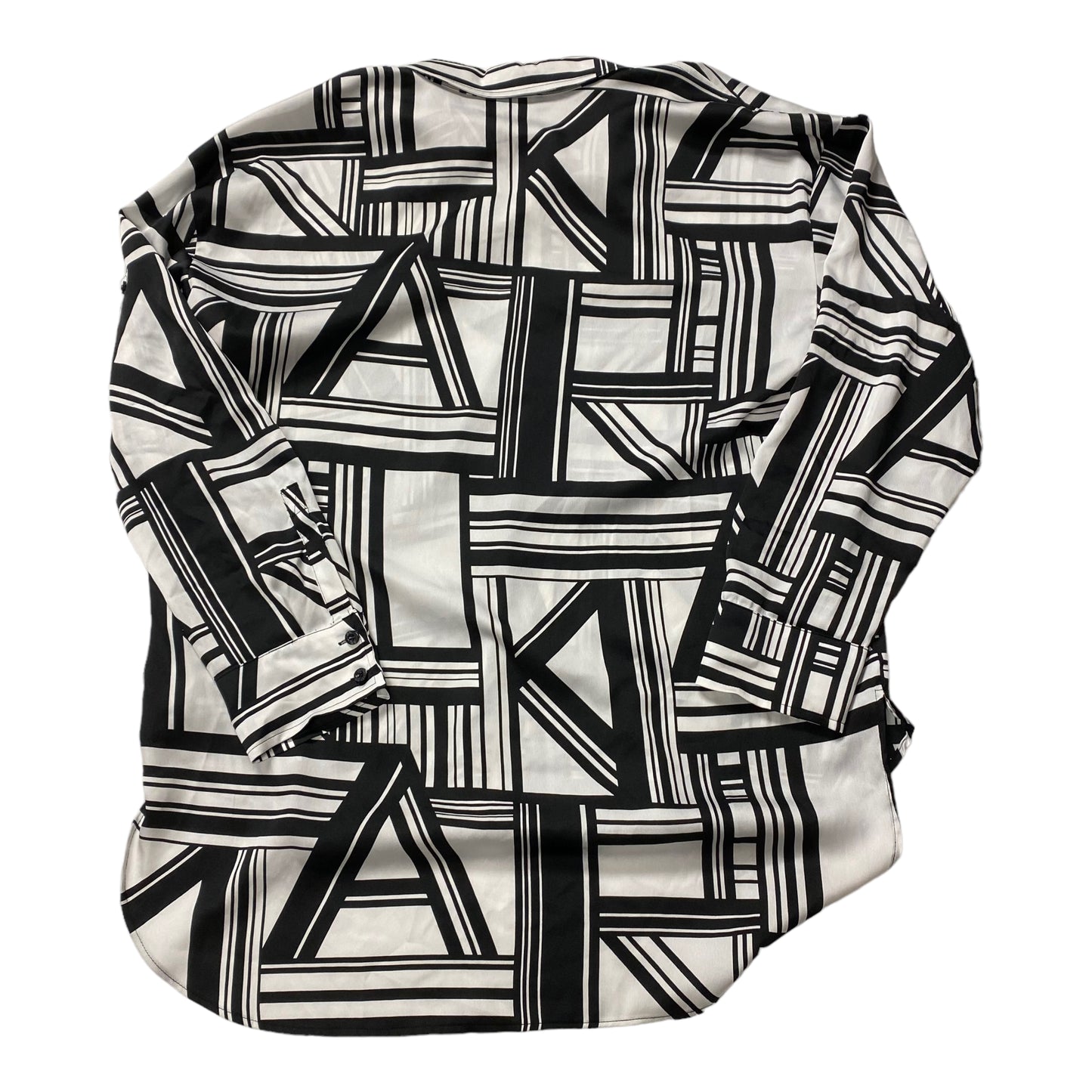 Black & White Top Long Sleeve Designer Karl Lagerfeld, Size L