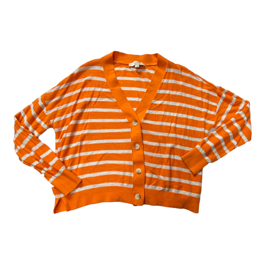 Orange & White Sweater Cardigan Loft, Size M