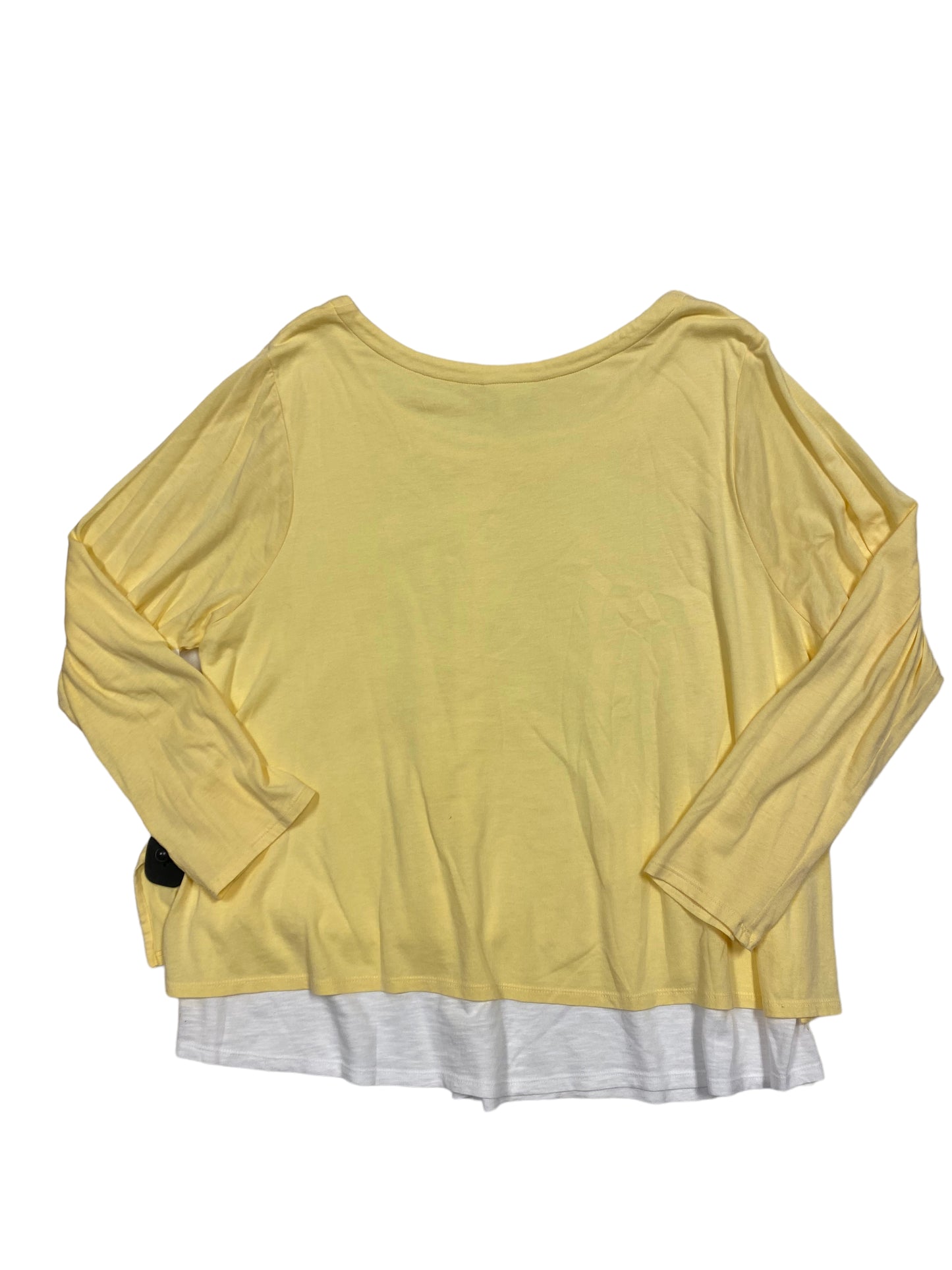 White & Yellow Top Long Sleeve J. Jill, Size 2x