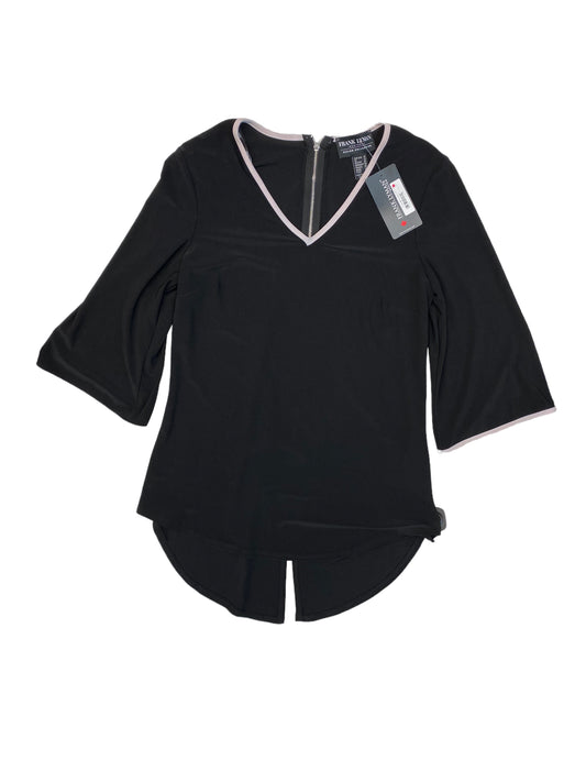 Top 3/4 Sleeve By FRANK LYMAN In Black & Pink, Size: 10