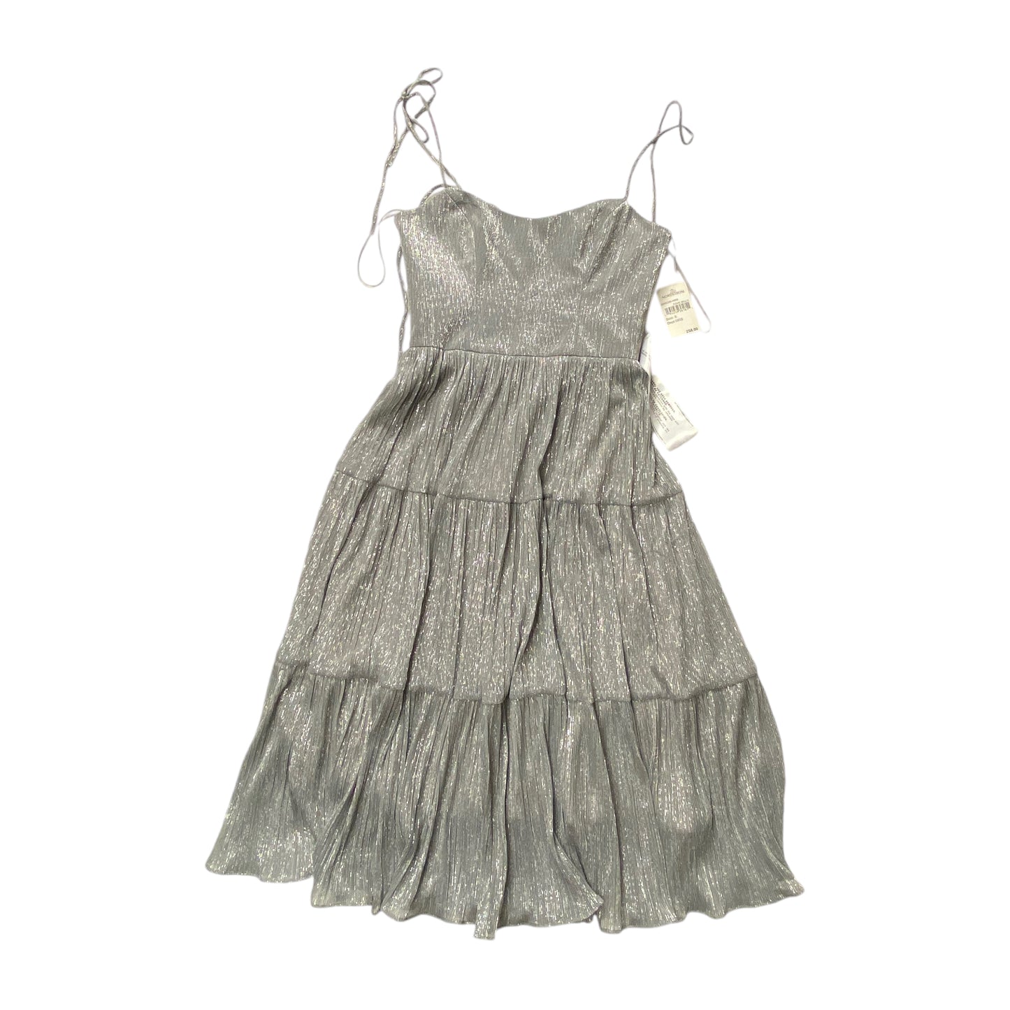 Dress Party Midi By Dress The Population In Silver, Size: S