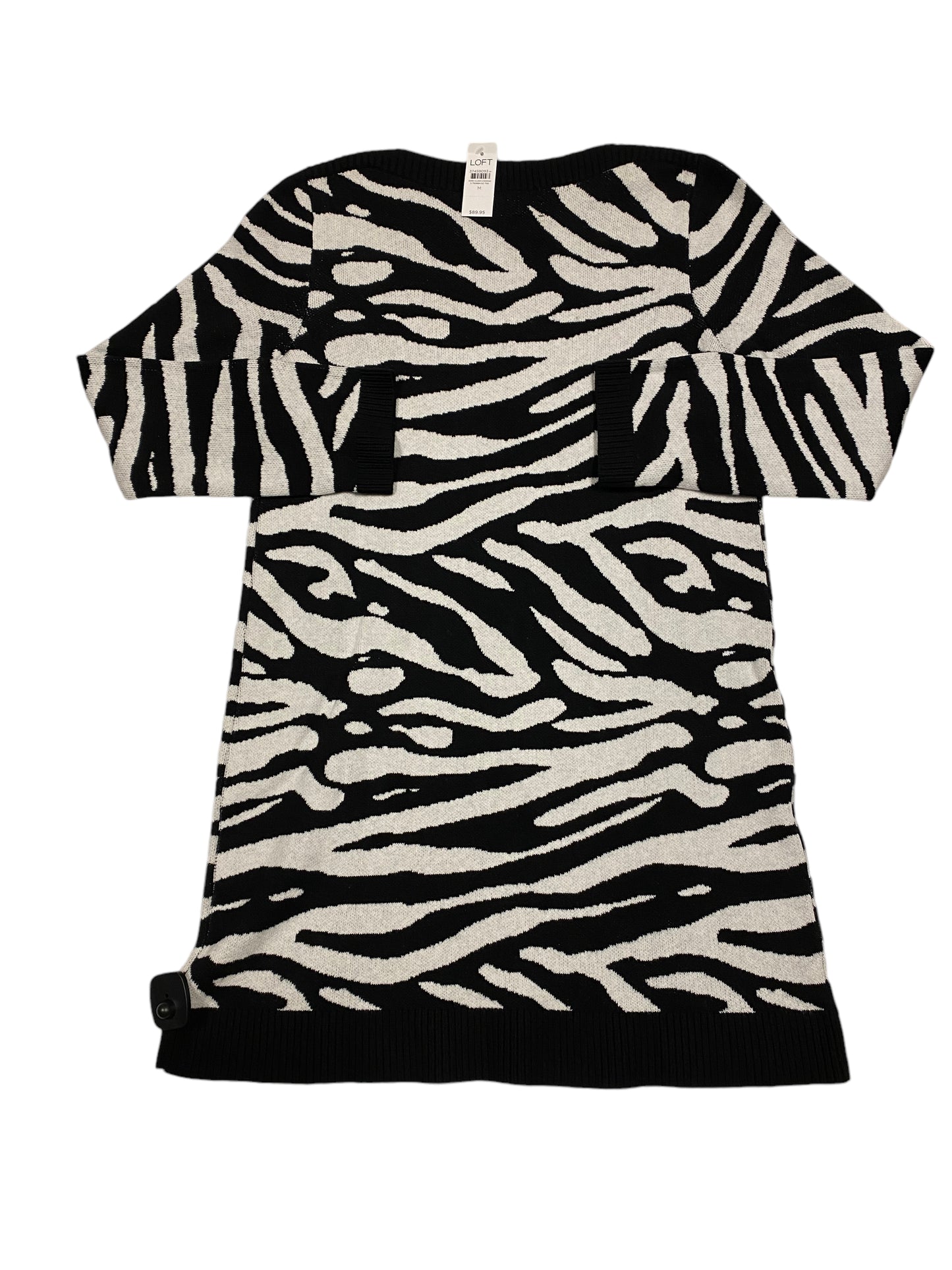 Dress Sweater By Loft In Zebra Print, Size: M