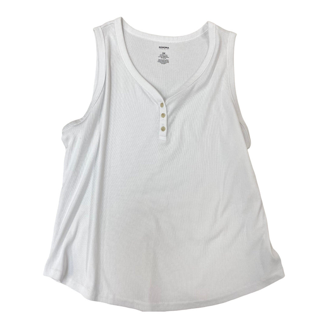 Top Sleeveless Basic By Sonoma In White, Size: 3x