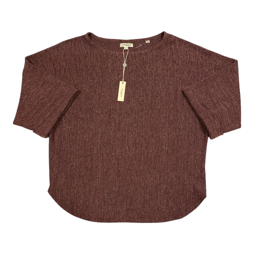 Sweater Short Sleeve By Max Studio In Maroon, Size: M