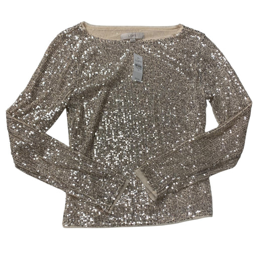 Top Long Sleeve By Loft In Pink & Silver, Size: M