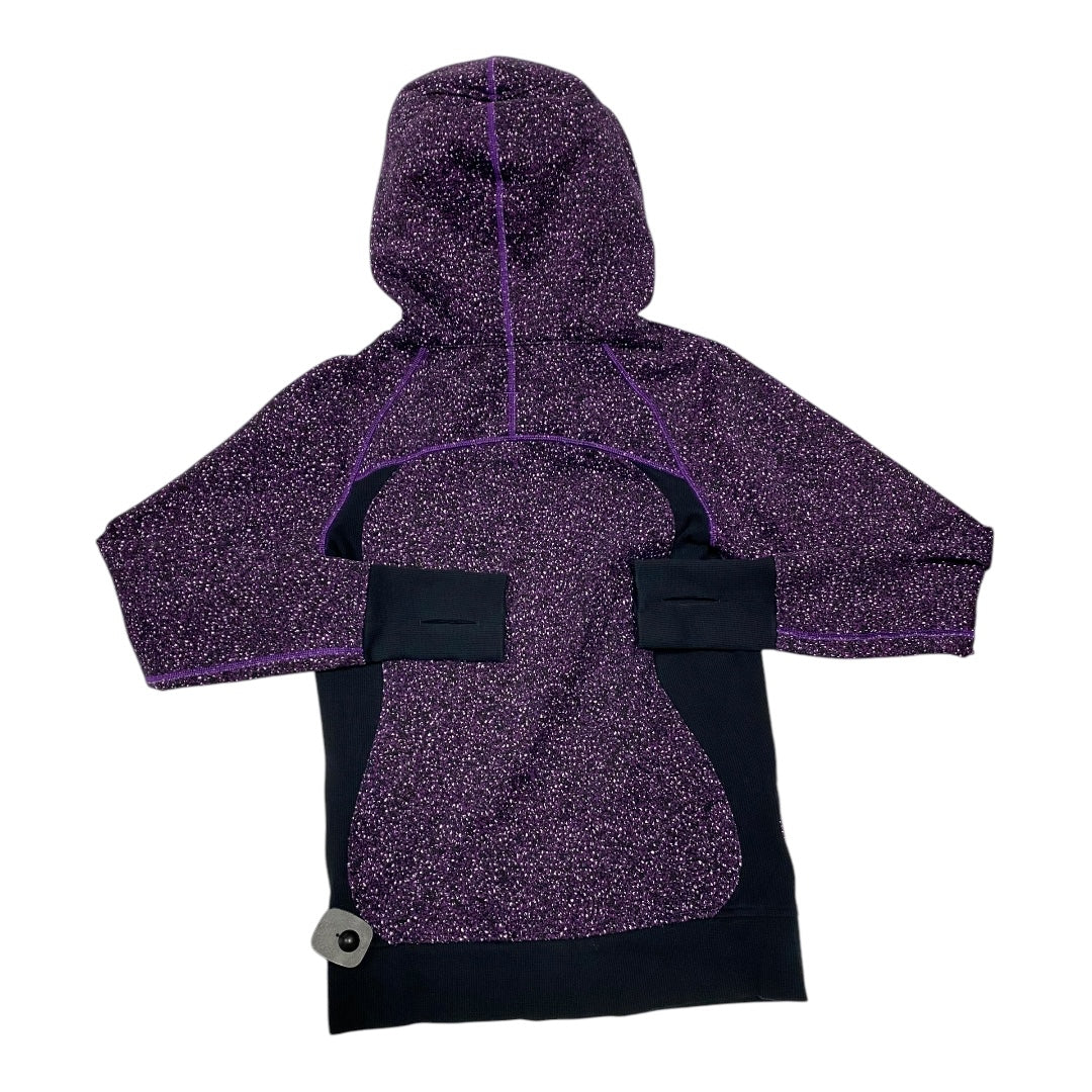 Athletic Sweatshirt Hoodie By Lululemon In Black & Purple, Size: 6