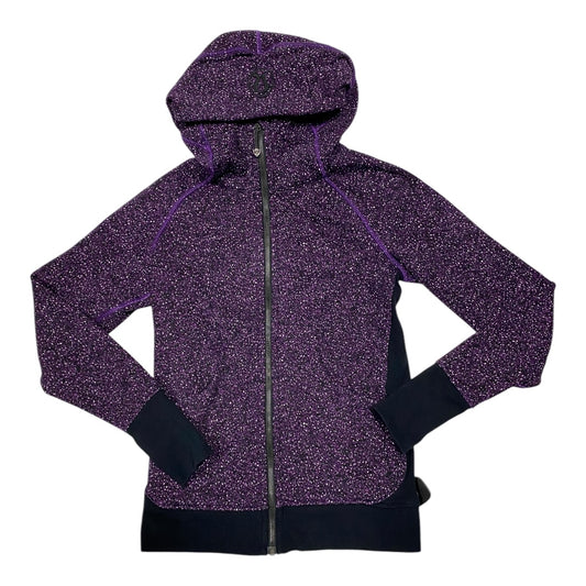 Athletic Sweatshirt Hoodie By Lululemon In Black & Purple, Size: 6