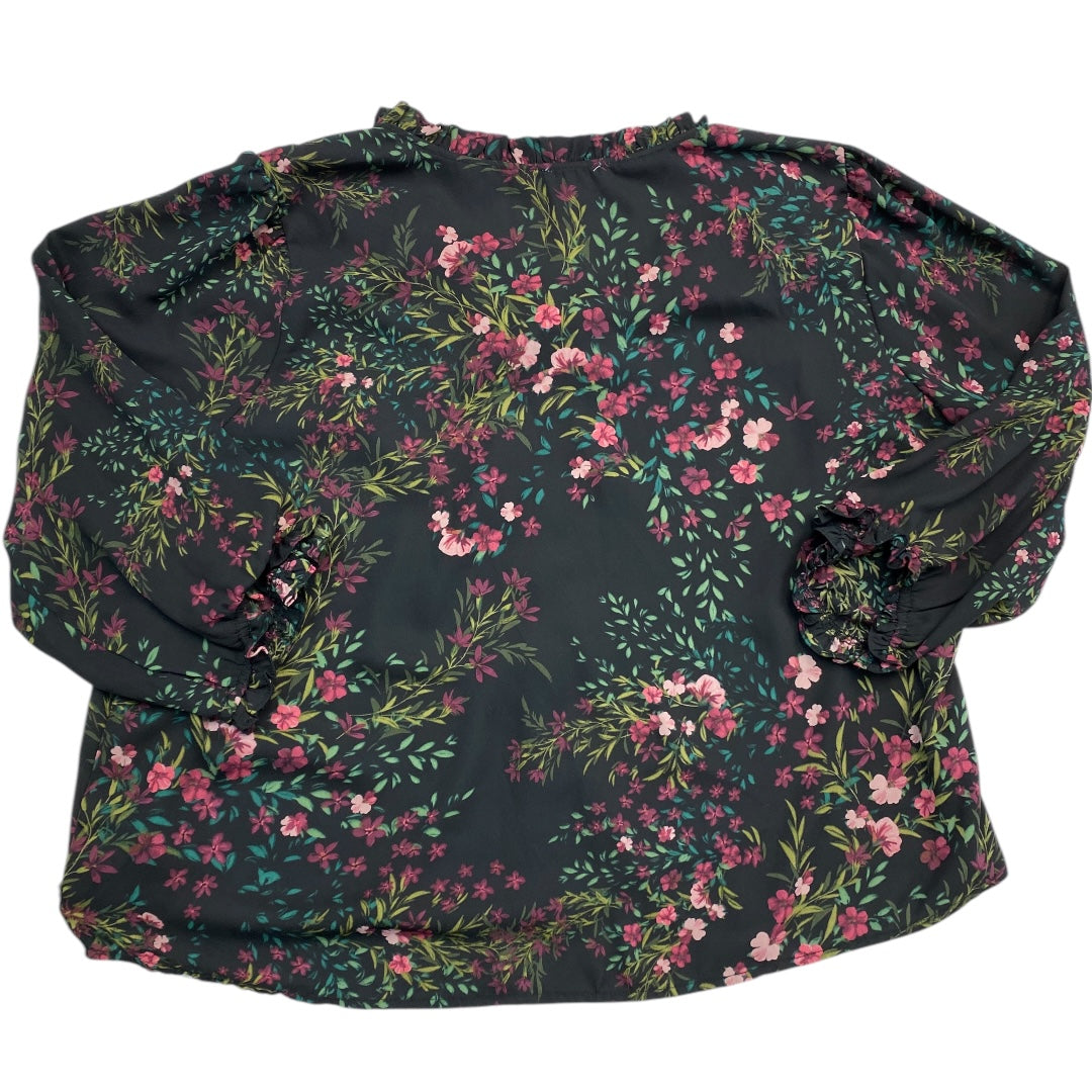 Top Long Sleeve By Cece In Floral Print, Size: 2x