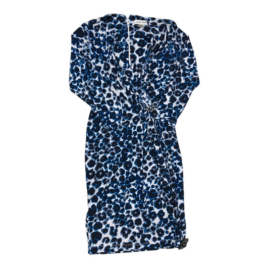 Dress Party Midi By Calvin klein In Blue & White, Size: 4p