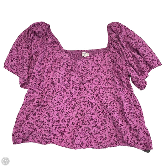 Top Short Sleeve By Terra & Sky In Pink & Purple, Size: 2x