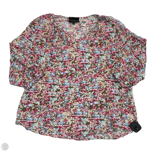 Top 3/4 Sleeve By Cynthia Rowley In Floral Print, Size: 1x