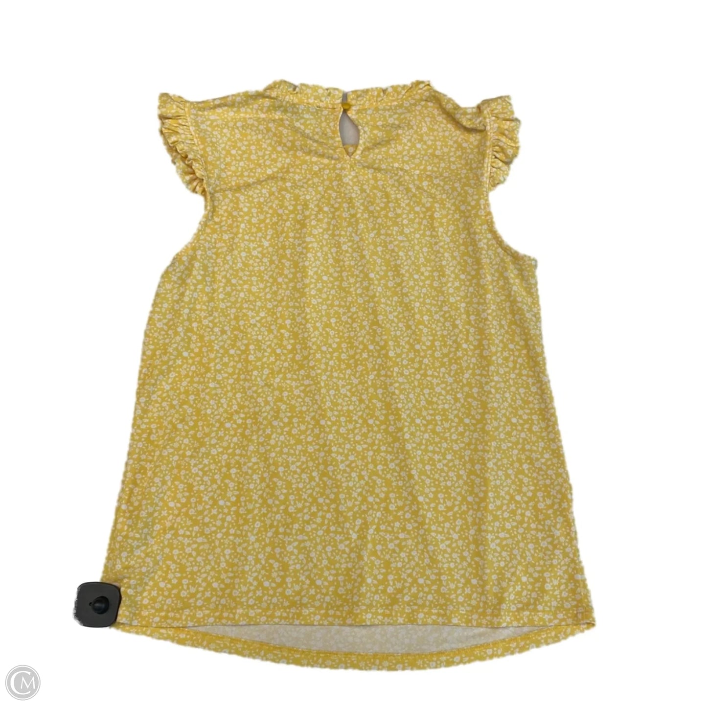 Top Sleeveless By Adrianna Papell In White & Yellow, Size: S