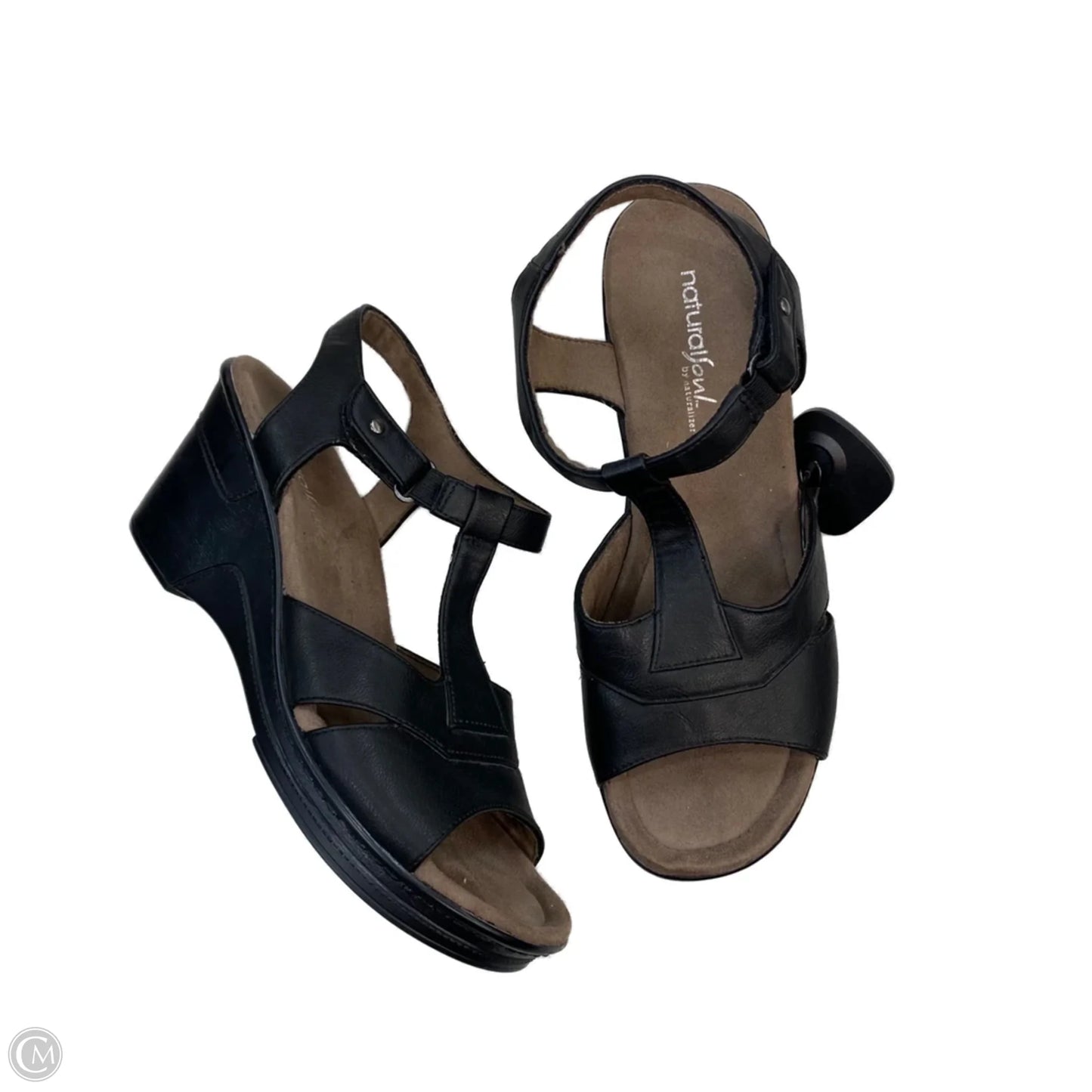 Sandals Heels Wedge By Natural Soul In Black, Size: 9