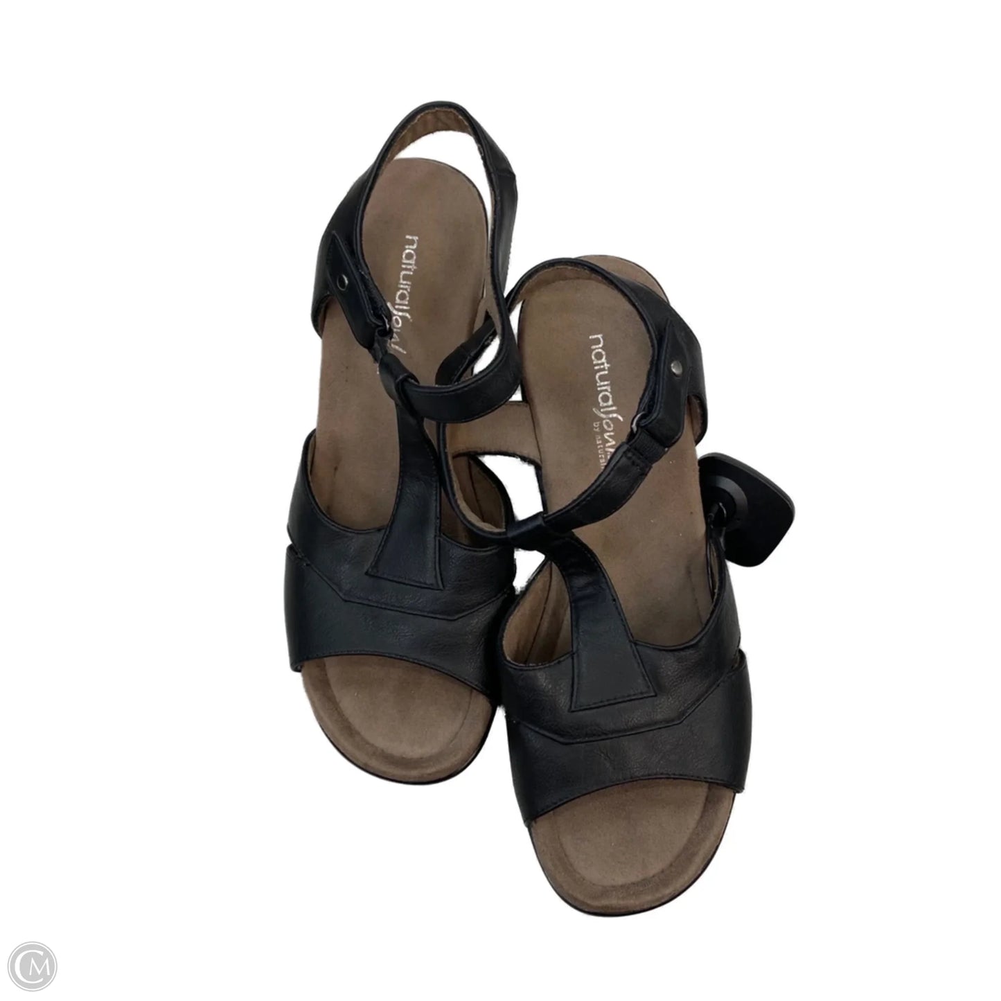 Sandals Heels Wedge By Natural Soul In Black, Size: 9