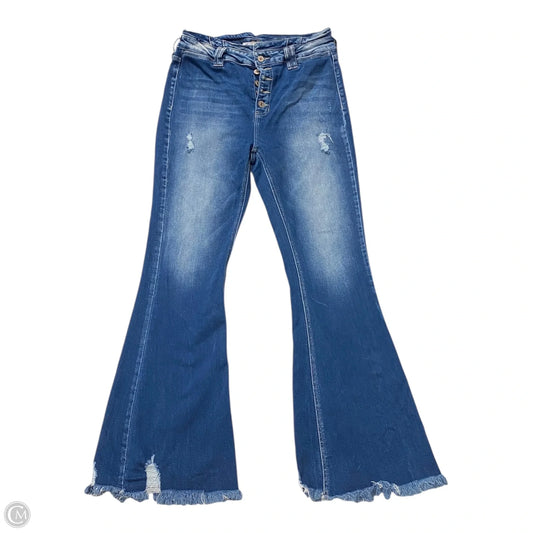Jeans Flared By Kancan In Blue Denim, Size: 10
