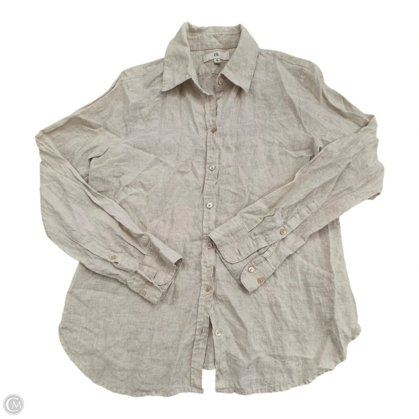 Top Long Sleeve By Banana Republic In Beige, Size: M