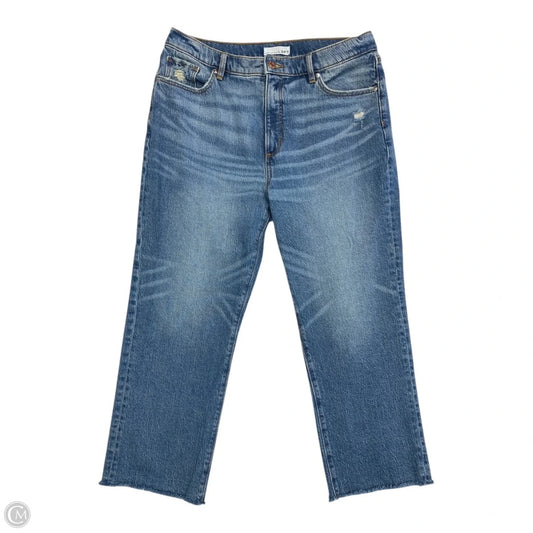 Jeans Cropped By Loft In Blue Denim, Size: 12