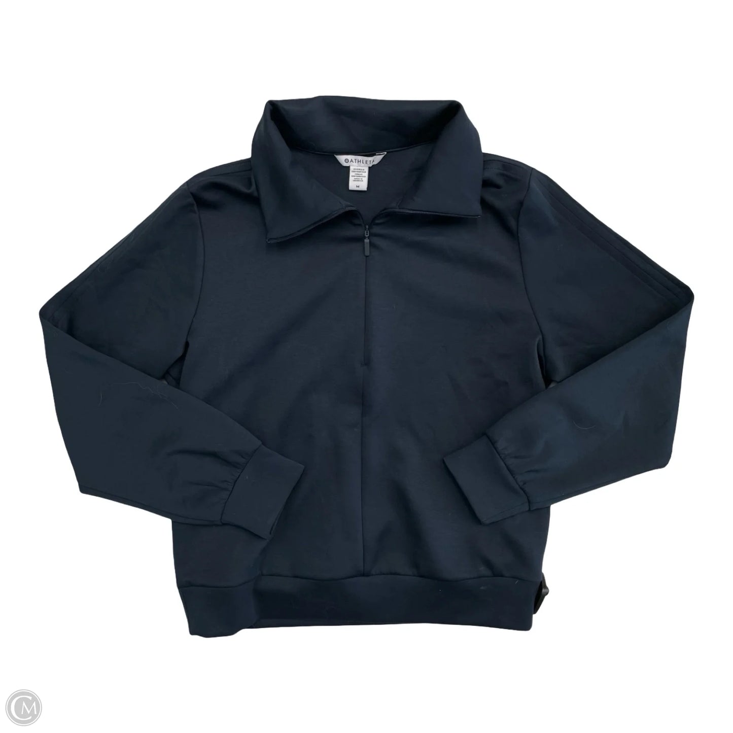 Athletic Top Long Sleeve Collar By Athleta In Navy, Size: M