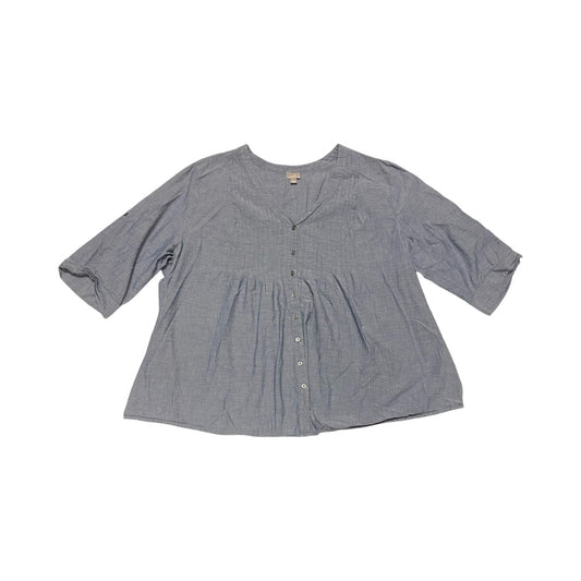 Top 3/4 Sleeve By J. Jill In Blue, Size:4X