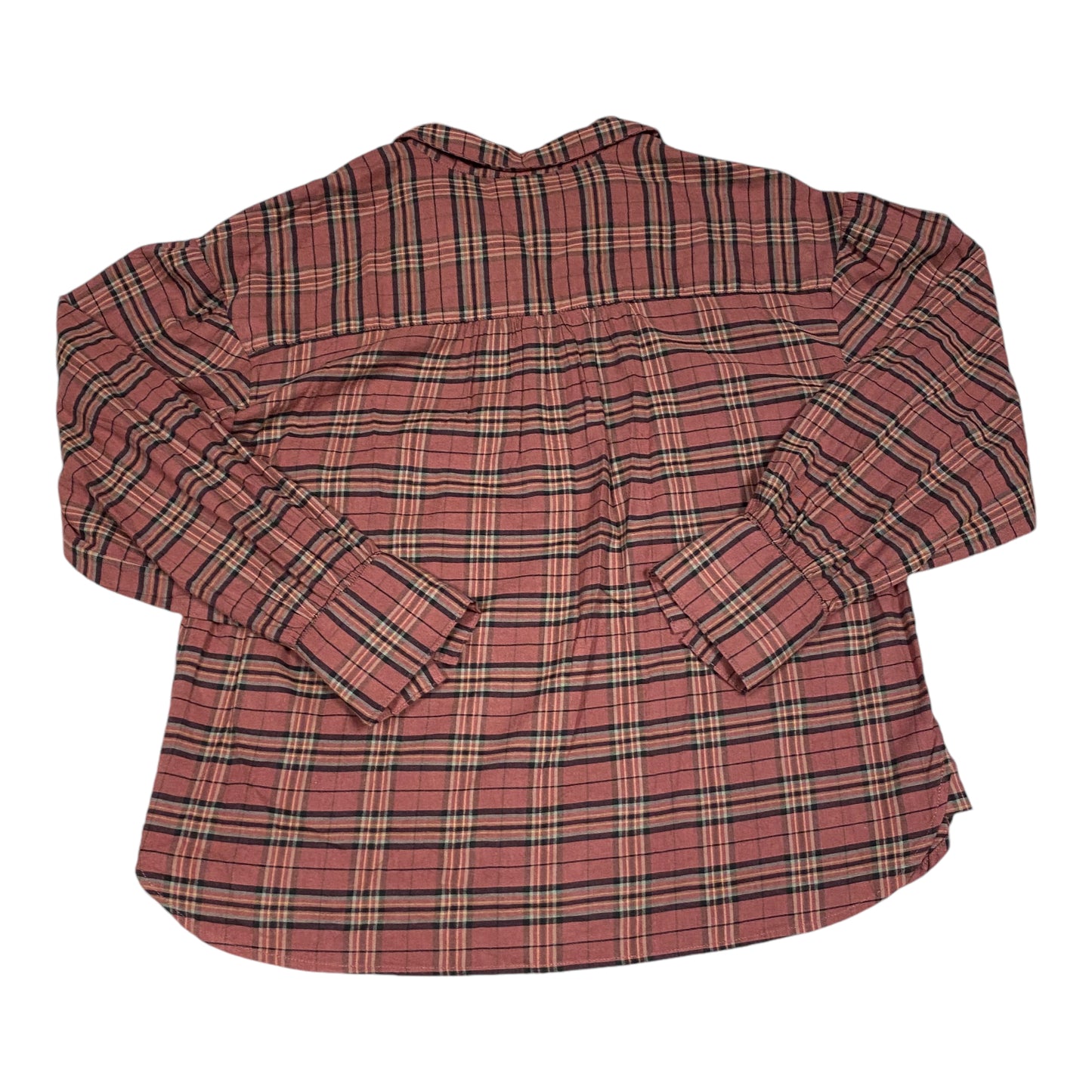 Blouse Long Sleeve By Faherty In Plaid, Size: S