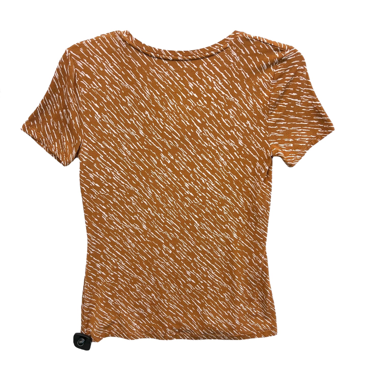 Blouse Short Sleeve By Nine West In Brown, Size: Xs