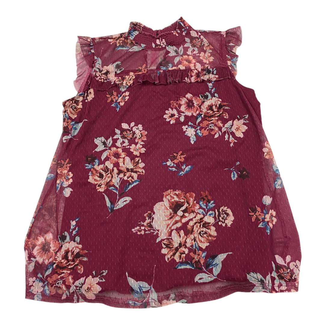 Top Sleeveless By No Boundaries In Floral Print, Size: Xl