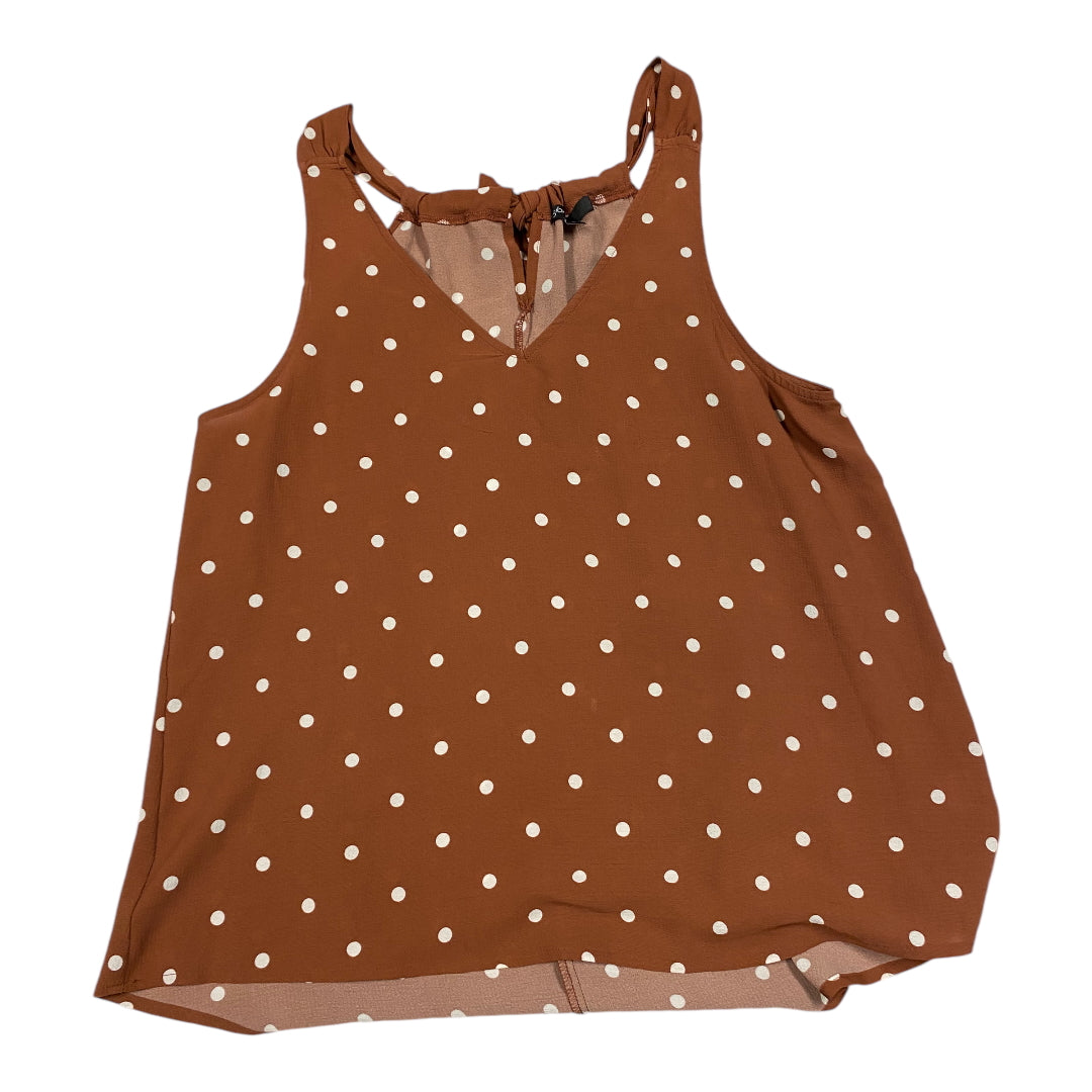 Top Sleeveless By Gibson In Brown & White, Size: L