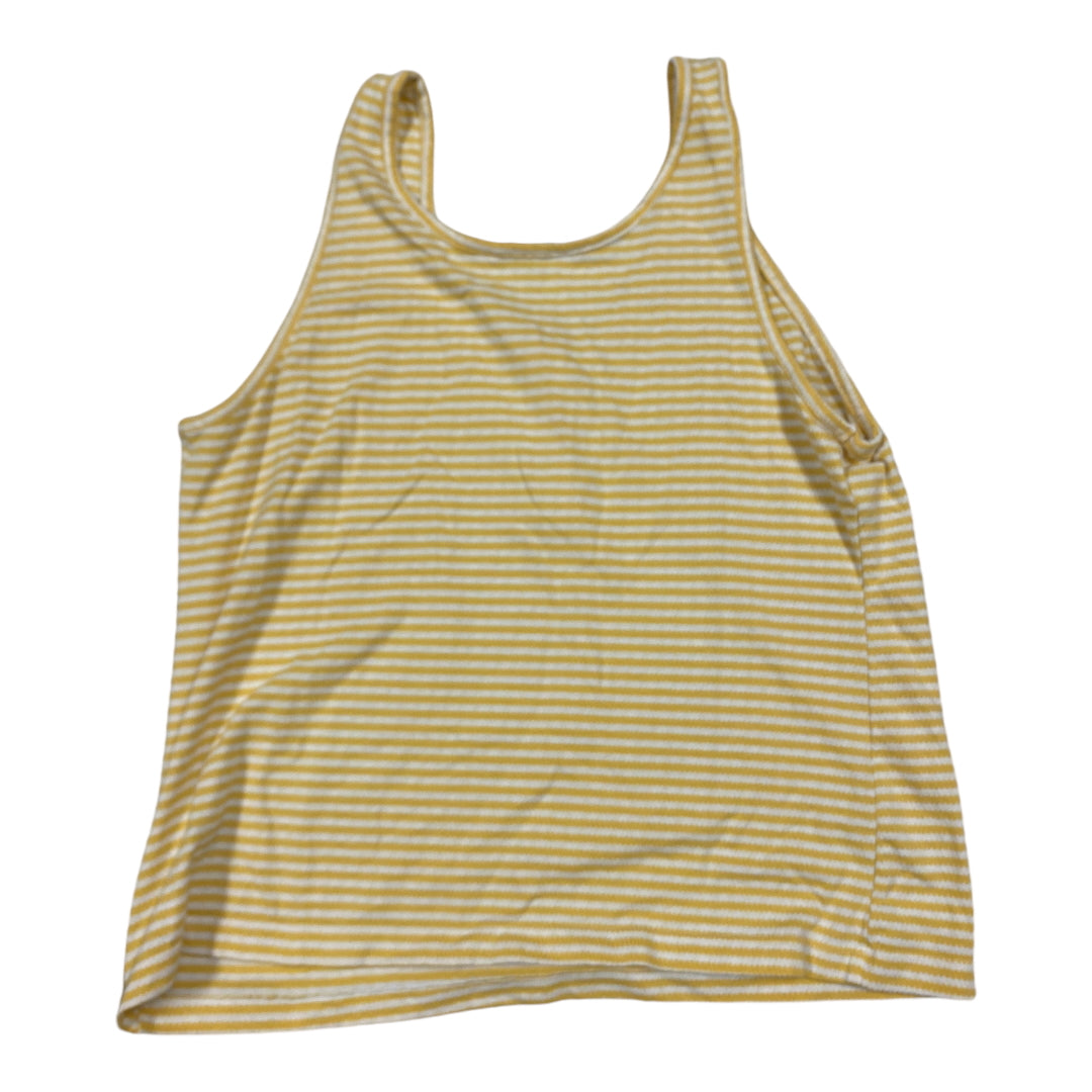 Top Sleeveless By Sonoma In White & Yellow, Size: L