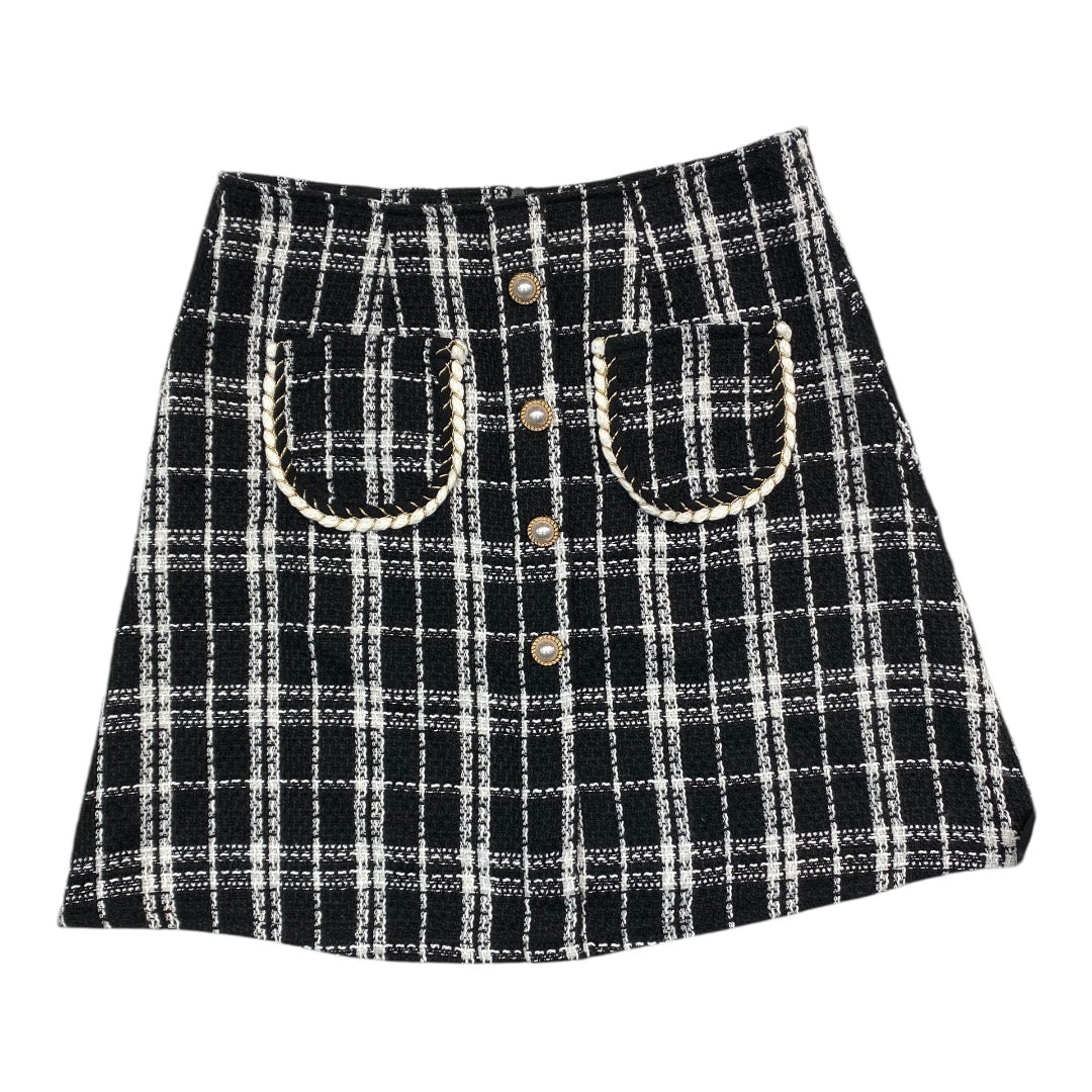 Skirt Mini & Short By Clothes Mentor In Black & White, Size: M