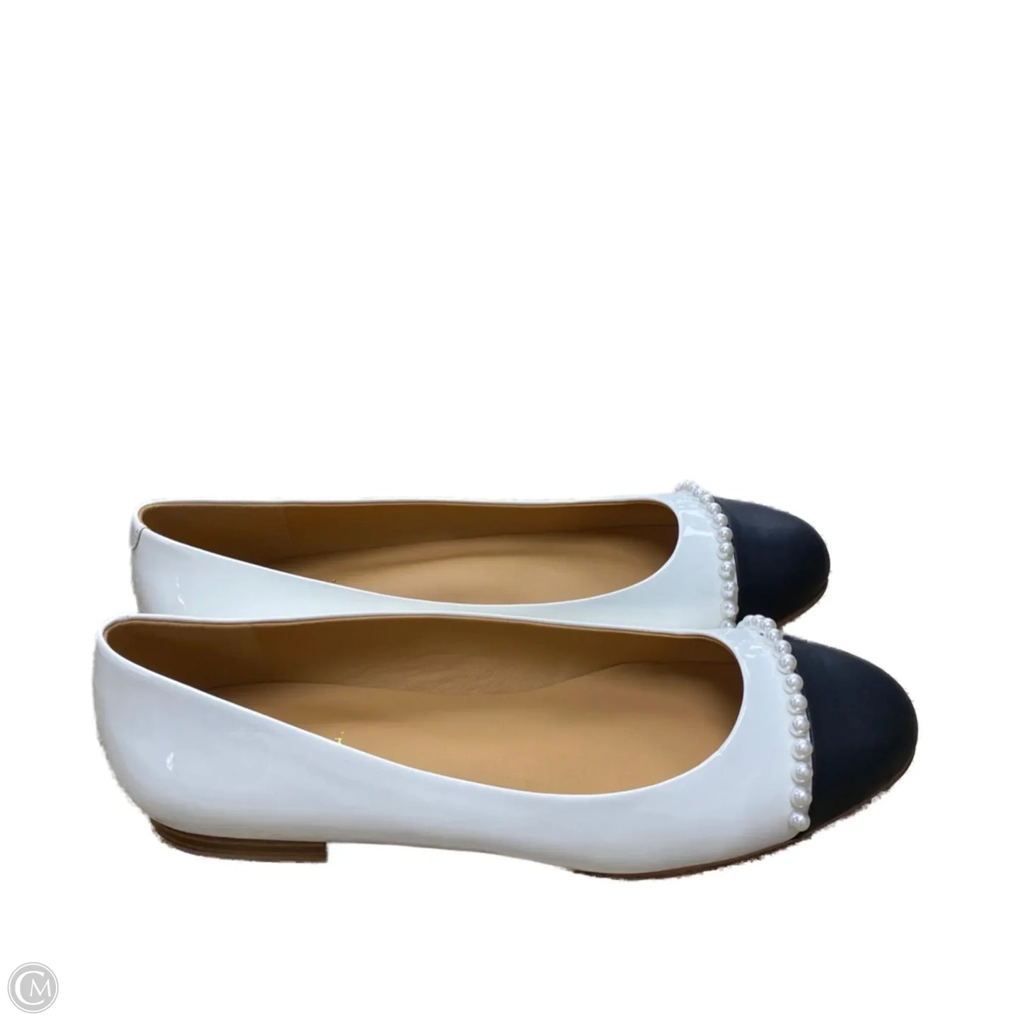 Shoes Flats By Clothes Mentor In Black & White, Size: 8.5